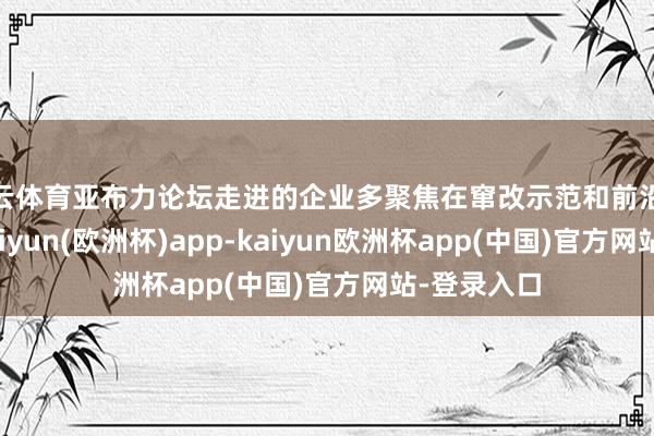 开云体育亚布力论坛走进的企业多聚焦在窜改示范和前沿界限企业-kaiyun(欧洲杯)app-kaiyun欧洲杯app(中国)官方网站-登录入口