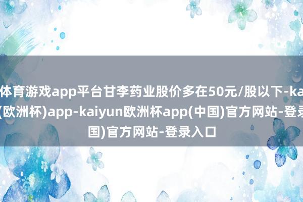 体育游戏app平台甘李药业股价多在50元/股以下-kaiyun(欧洲杯)app-kaiyun欧洲杯app(中国)官方网站-登录入口