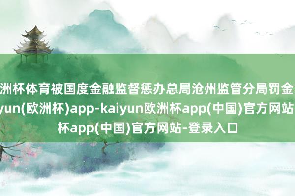 欧洲杯体育被国度金融监督惩办总局沧州监管分局罚金30万元-kaiyun(欧洲杯)app-kaiyun欧洲杯app(中国)官方网站-登录入口